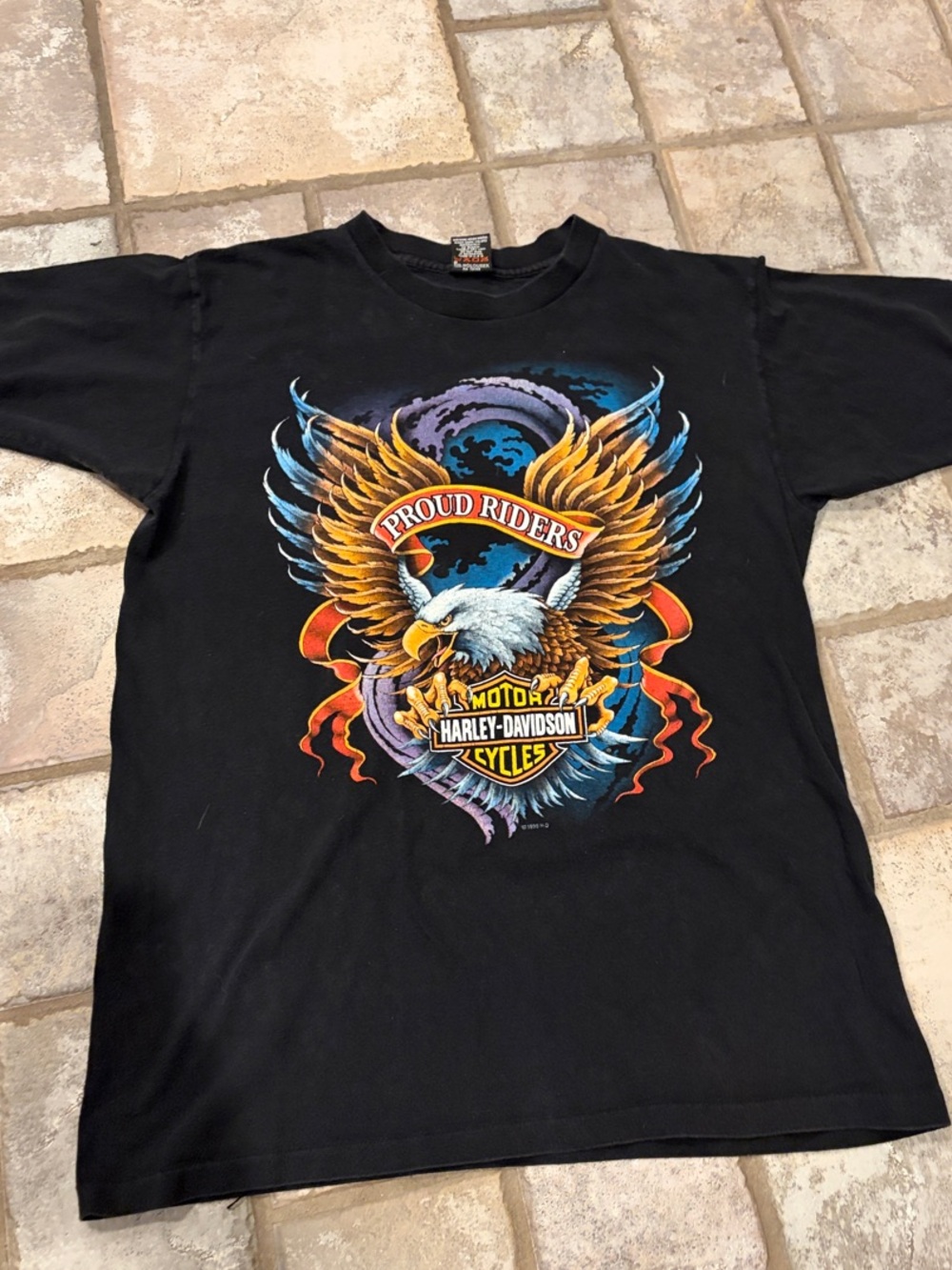 Vintage 1995 Harley-Davidson “Proud Riders” Eagle Short Sleeve T-Shirt Size L